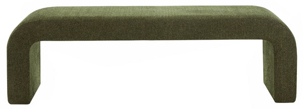 Caralynn Chenille Bench With Solid Wood Frame — Plush High-Density Cushioning For Entryway Seating