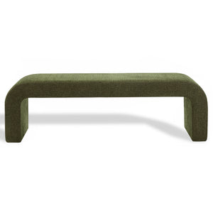 Caralynn Chenille Bench With Solid Wood Frame — Plush High-Density Cushioning For Entryway Seating
