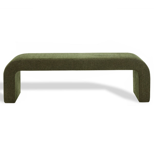 Caralynn Chenille Bench With Solid Wood Frame — Plush High-Density Cushioning For Entryway Seating