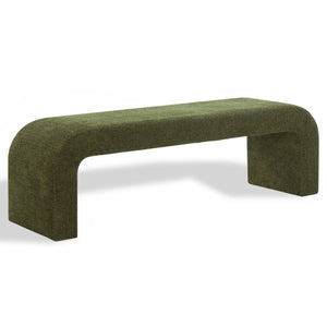 Caralynn Chenille Bench With Solid Wood Frame — Plush High-Density Cushioning For Entryway Seating