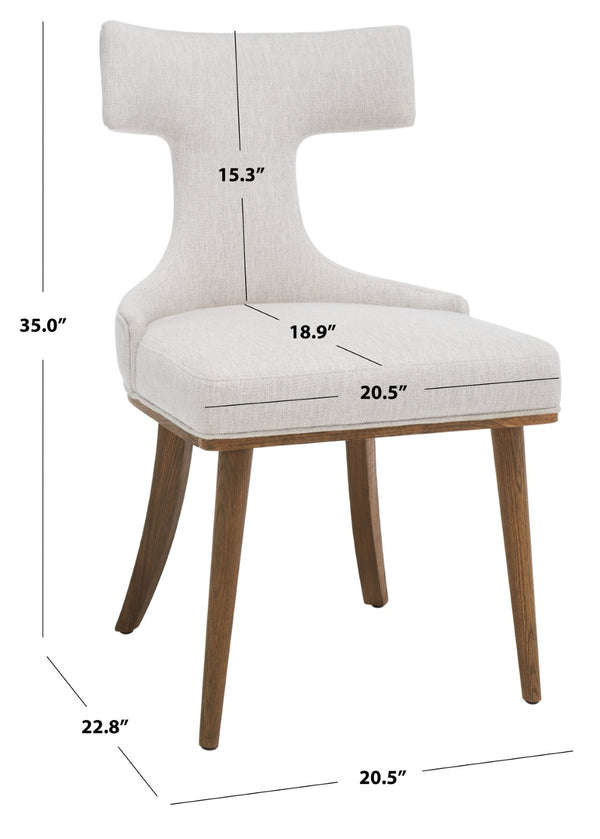 Safavieh KRISALYN Taupe Linen Dining Chair - Stylish Comfort for Modern & Classic Interiors, Durable Design SFV5028A