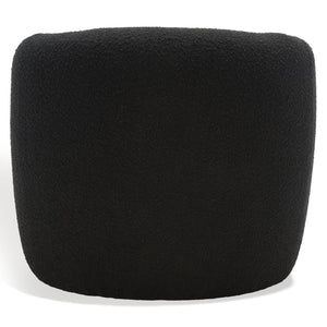 Safavieh EVERLY Boucle Barrel Back Accent Chair - Contemporary Comfort with Elegant Design for Any Space Black SFV5029B
