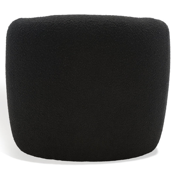 Safavieh EVERLY Boucle Barrel Back Accent Chair - Contemporary Comfort with Elegant Design for Any Space Black SFV5029B