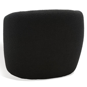 Safavieh EVERLY Boucle Barrel Back Accent Chair - Contemporary Comfort with Elegant Design for Any Space Black SFV5029B