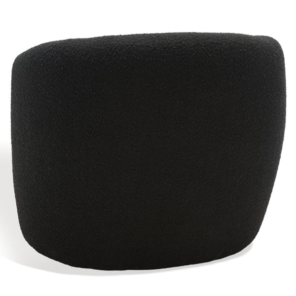 Safavieh EVERLY Boucle Barrel Back Accent Chair - Contemporary Comfort with Elegant Design for Any Space Black SFV5029B