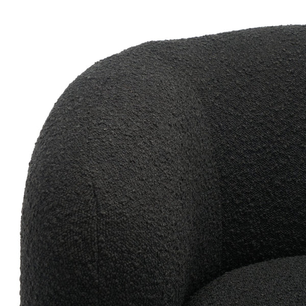Safavieh EVERLY Boucle Barrel Back Accent Chair - Contemporary Comfort with Elegant Design for Any Space Black SFV5029B
