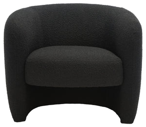 Safavieh EVERLY Boucle Barrel Back Accent Chair - Contemporary Comfort with Elegant Design for Any Space Black SFV5029B