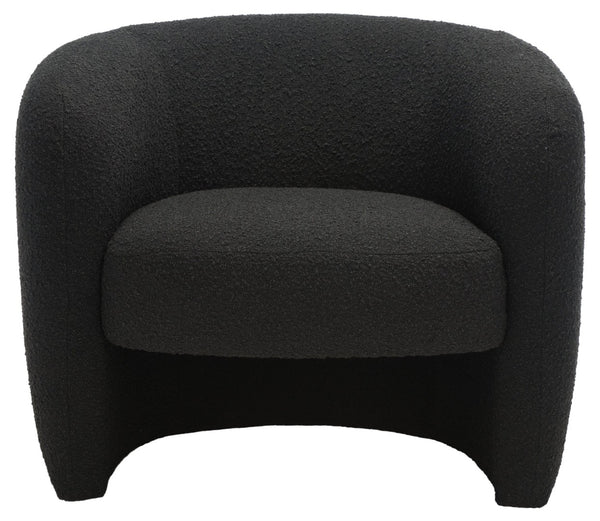 Safavieh EVERLY Boucle Barrel Back Accent Chair - Contemporary Comfort with Elegant Design for Any Space Black SFV5029B