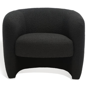 Safavieh EVERLY Boucle Barrel Back Accent Chair - Contemporary Comfort with Elegant Design for Any Space Black SFV5029B