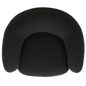 Safavieh EVERLY Boucle Barrel Back Accent Chair - Contemporary Comfort with Elegant Design for Any Space Black SFV5029B