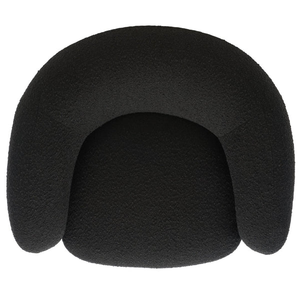 Safavieh EVERLY Boucle Barrel Back Accent Chair - Contemporary Comfort with Elegant Design for Any Space Black SFV5029B