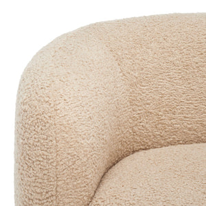 Safavieh EVERLY Boucle Barrel Back Accent Chair - Contemporary Comfort with Elegant Design for Any Space Light Brown SFV5029C