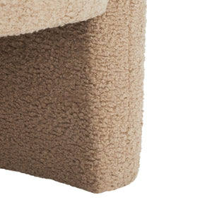 Safavieh EVERLY Boucle Barrel Back Accent Chair - Contemporary Comfort with Elegant Design for Any Space Light Brown SFV5029C