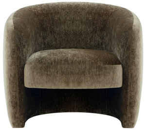 Everly Chenille Barrel Back Accent Chair With Solid Wood Frame, Plush Foam Seating For Comfort