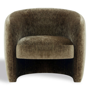 Everly Chenille Barrel Back Accent Chair With Solid Wood Frame, Plush Foam Seating For Comfort