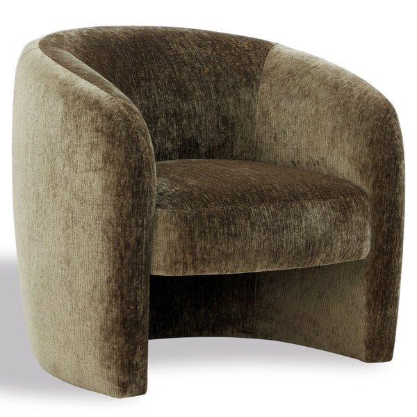 Everly Chenille Barrel Back Accent Chair With Solid Wood Frame, Plush Foam Seating For Comfort