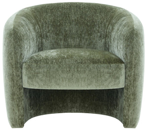Everly Chenille Barrel Back Accent Chair With Solid Wood Frame, Plush Foam Seating For Comfort