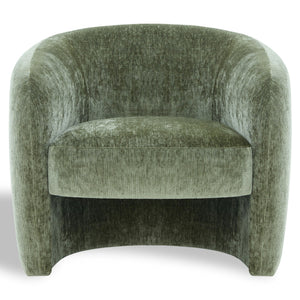 Everly Chenille Barrel Back Accent Chair With Solid Wood Frame, Plush Foam Seating For Comfort