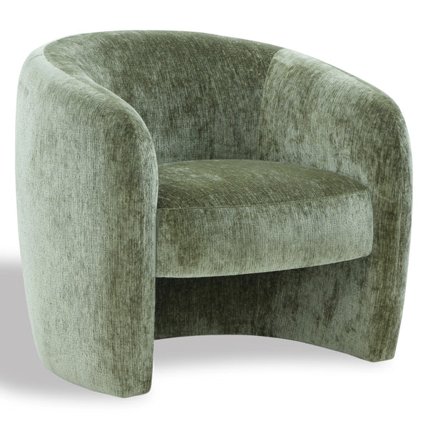 Everly Chenille Barrel Back Accent Chair With Solid Wood Frame, Plush Foam Seating For Comfort