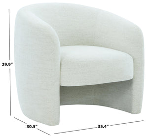Everly Chenille Barrel Back Accent Chair With Solid Wood Frame, Plush Foam Seating For Comfort