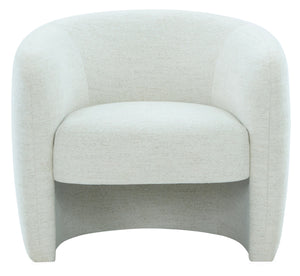 Everly Chenille Barrel Back Accent Chair With Solid Wood Frame, Plush Foam Seating For Comfort