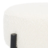 Safavieh Paisleigh Boucle And Metal Leg Barstool Ivory / Black Wood / Fabric / Foam / Metal SFV5031A
