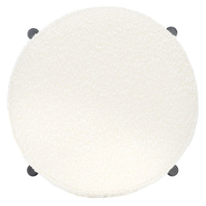 Safavieh Paisleigh Boucle And Metal Leg Barstool Ivory / Black Wood / Fabric / Foam / Metal SFV5031A