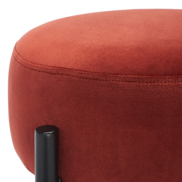 Safavieh Paisleigh Metal Leg Barstool Rust / Black Wood / Fabric / Foam / Metal SFV5031C