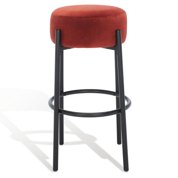 Safavieh Paisleigh Metal Leg Barstool Rust / Black Wood / Fabric / Foam / Metal SFV5031C