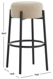 Safavieh Paisleigh Boucle And Metal Leg Barstool Tan / Black SFV5031G