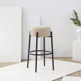 Safavieh Paisleigh Boucle And Metal Leg Barstool Tan / Black SFV5031G