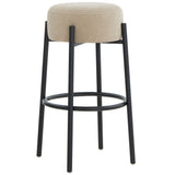 Safavieh Paisleigh Boucle And Metal Leg Barstool Tan / Black SFV5031G