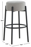 Safavieh Paisleigh Boucle And Metal Leg Barstool Grey / Black SFV5031H