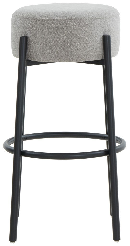 Safavieh Paisleigh Boucle And Metal Leg Barstool Grey / Black SFV5031H