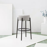 Safavieh Paisleigh Boucle And Metal Leg Barstool Grey / Black SFV5031H