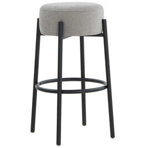 Safavieh Paisleigh Boucle And Metal Leg Barstool Grey / Black SFV5031H