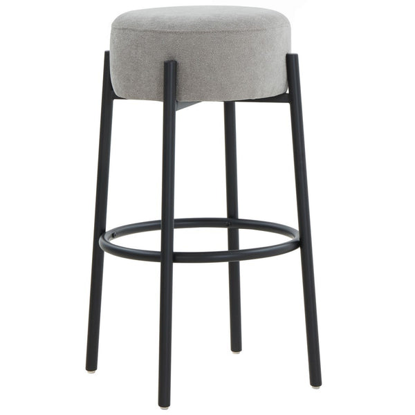 Safavieh Paisleigh Boucle And Metal Leg Barstool Grey / Black SFV5031H