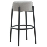 Safavieh Paisleigh Boucle And Metal Leg Barstool Grey / Black SFV5031H