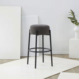 Safavieh Paisleigh Boucle And Metal Leg Barstool Charcoal / Black SFV5031I