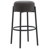 Safavieh Paisleigh Boucle And Metal Leg Barstool Charcoal / Black SFV5031I