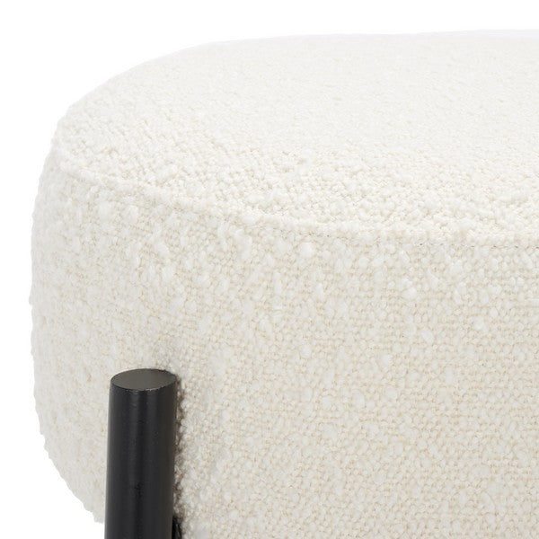 Safavieh Paisleigh Boucle Metal Leg Counter Stool Ivory / Black Wood / Fabric / Foam / Metal SFV5032A