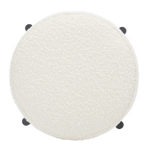 Safavieh Paisleigh Boucle Metal Leg Counter Stool Ivory / Black Wood / Fabric / Foam / Metal SFV5032A