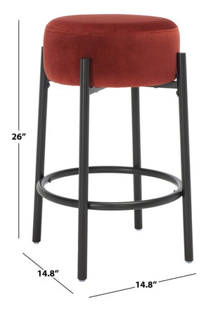 Safavieh Paisleigh Metal Leg Counter Stool Rust / Black Wood / Fabric / Foam / Metal SFV5032C