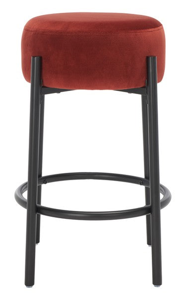 Safavieh Paisleigh Metal Leg Counter Stool Rust / Black Wood / Fabric / Foam / Metal SFV5032C