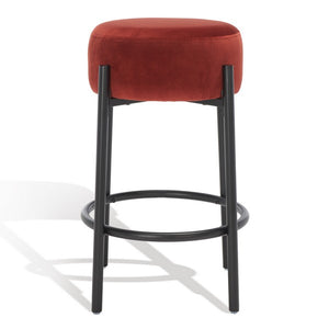 Safavieh Paisleigh Metal Leg Counter Stool Rust / Black Wood / Fabric / Foam / Metal SFV5032C