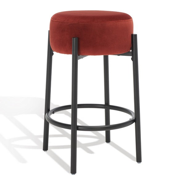 Safavieh Paisleigh Metal Leg Counter Stool Rust / Black Wood / Fabric / Foam / Metal SFV5032C