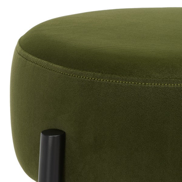 Safavieh Paisleigh Metal Leg Counter Stool Forest Green / Black Wood / Fabric / Foam / Metal SFV5032E