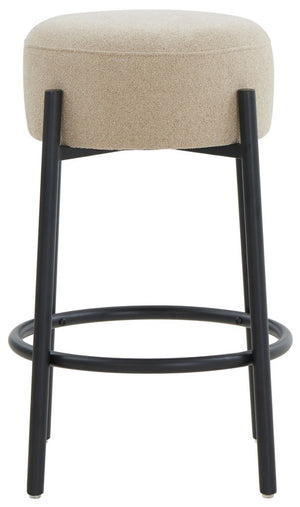 Safavieh Paisleigh Boucle And Metal Leg Counter Stool Tan / Black SFV5032G