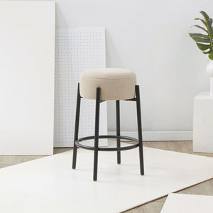 Safavieh Paisleigh Boucle And Metal Leg Counter Stool Tan / Black SFV5032G