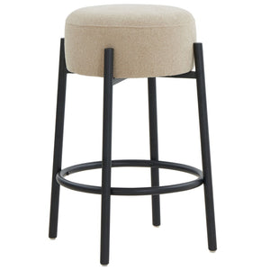 Safavieh Paisleigh Boucle And Metal Leg Counter Stool Tan / Black SFV5032G